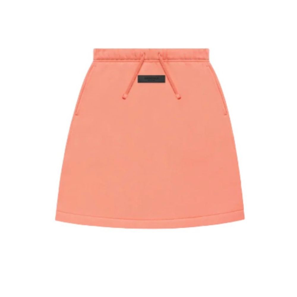 New! FOG Essentials Coral Kids Logo Patch A-Line Cotton Drawstring Skirt 🍑10yrs
